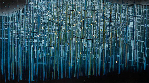 Colour linocut 'Forest', 2012, X3col., 50x90