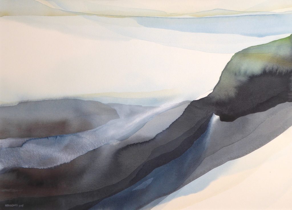 Peter Davis. Tur Ness, Watercolour and bodycolour on paper 2018, (70x50cm)