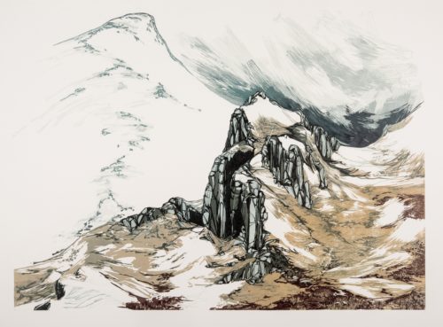 Laura Boswell. Snowcloud (linocut, 590 x 430)