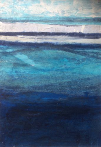 Catriona Taylor. Evening Horizon (mixed media, 48 x59cm framed)