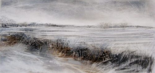 'Silence II', Janine Baldwin, pastel, charcoal and graphite on paper, 23 x 47cm