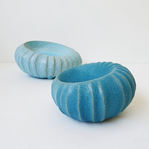 Michele Bianco. Blue Ribbed forms