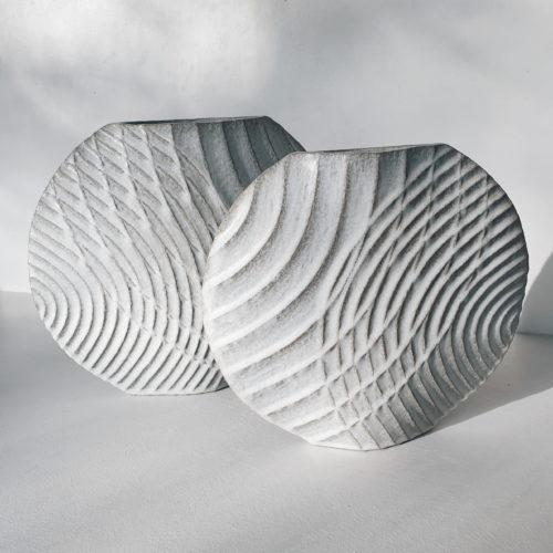 Michele Bianco. Carved 'Disc' Overlap vessels