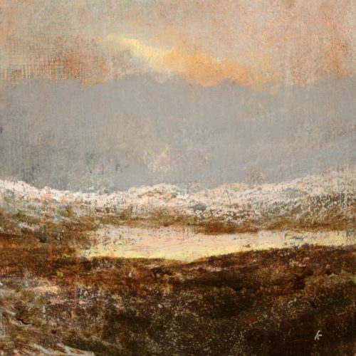 Keith Salmon. 'A Coigach landscape, January', Acrylic & Pastel, 2018, 30 x 30 cm