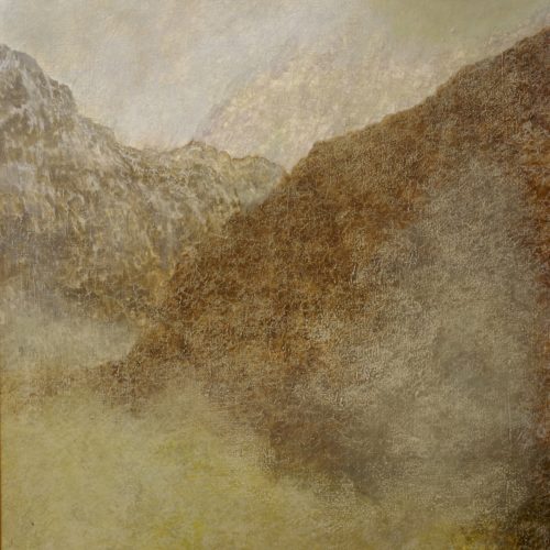 Keith Salmon. 'A cold, damp winter morning, Glen Coe', Acrylic & Pastel, 2017, 80 x 80 cm