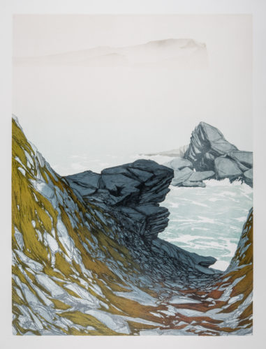 Laura Boswell. Skye Sea Mist (Linocut - 440 x590 mm)