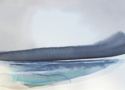 Peter Davis. Tirl approaching, Watercolour on paper 2020 (50x70cm)