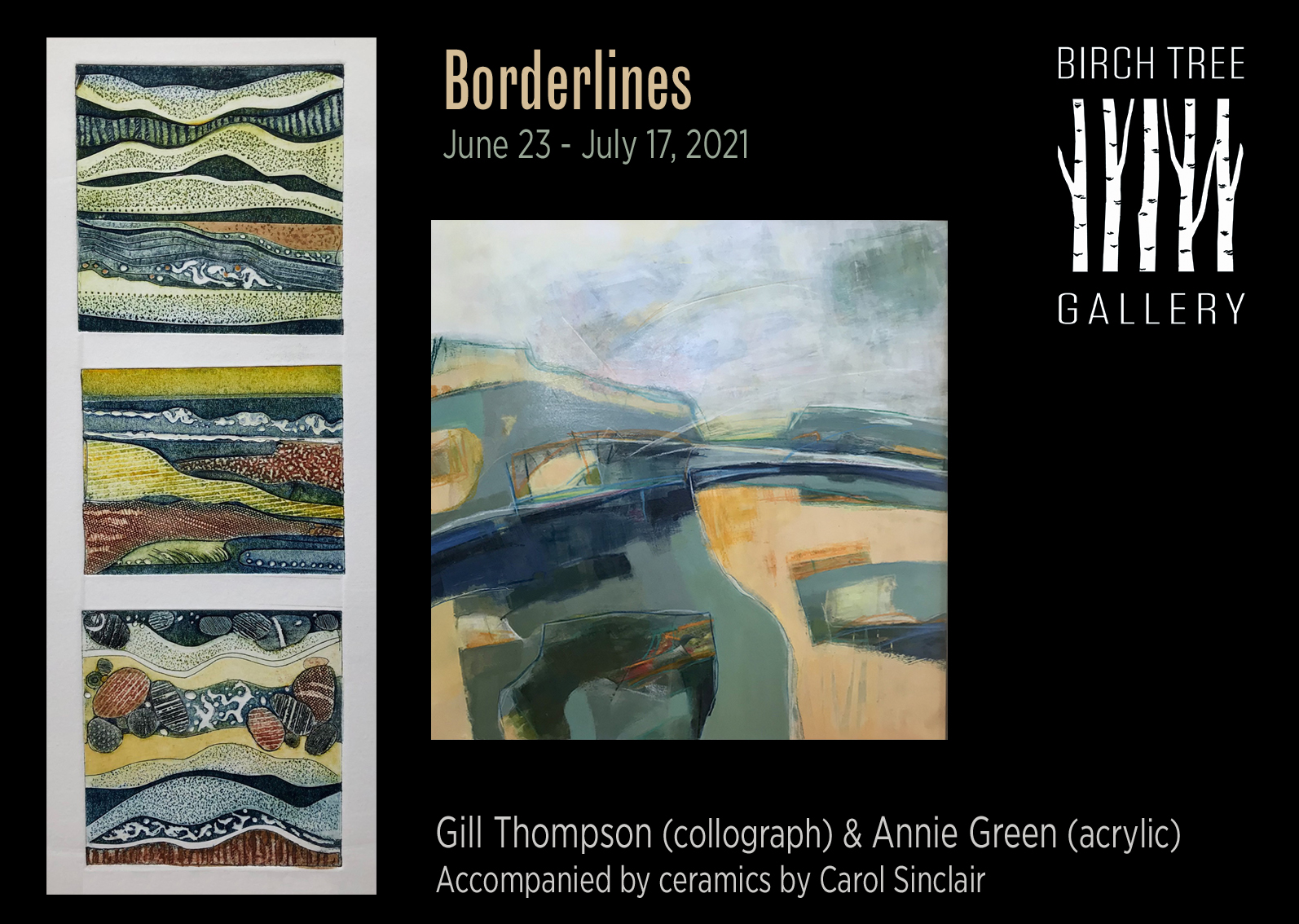 Birch Tree Gallery, Edinburgh. Exhibition 'Borderlines' 2021 June