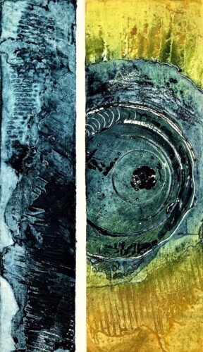 Gill Thompson. Eroded - collagraph print