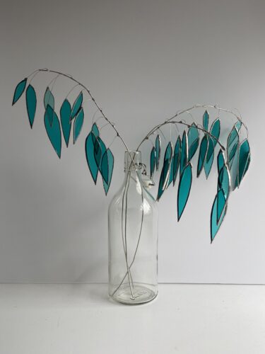 Stained glass branches of weeping willow by Samantha Yates.
