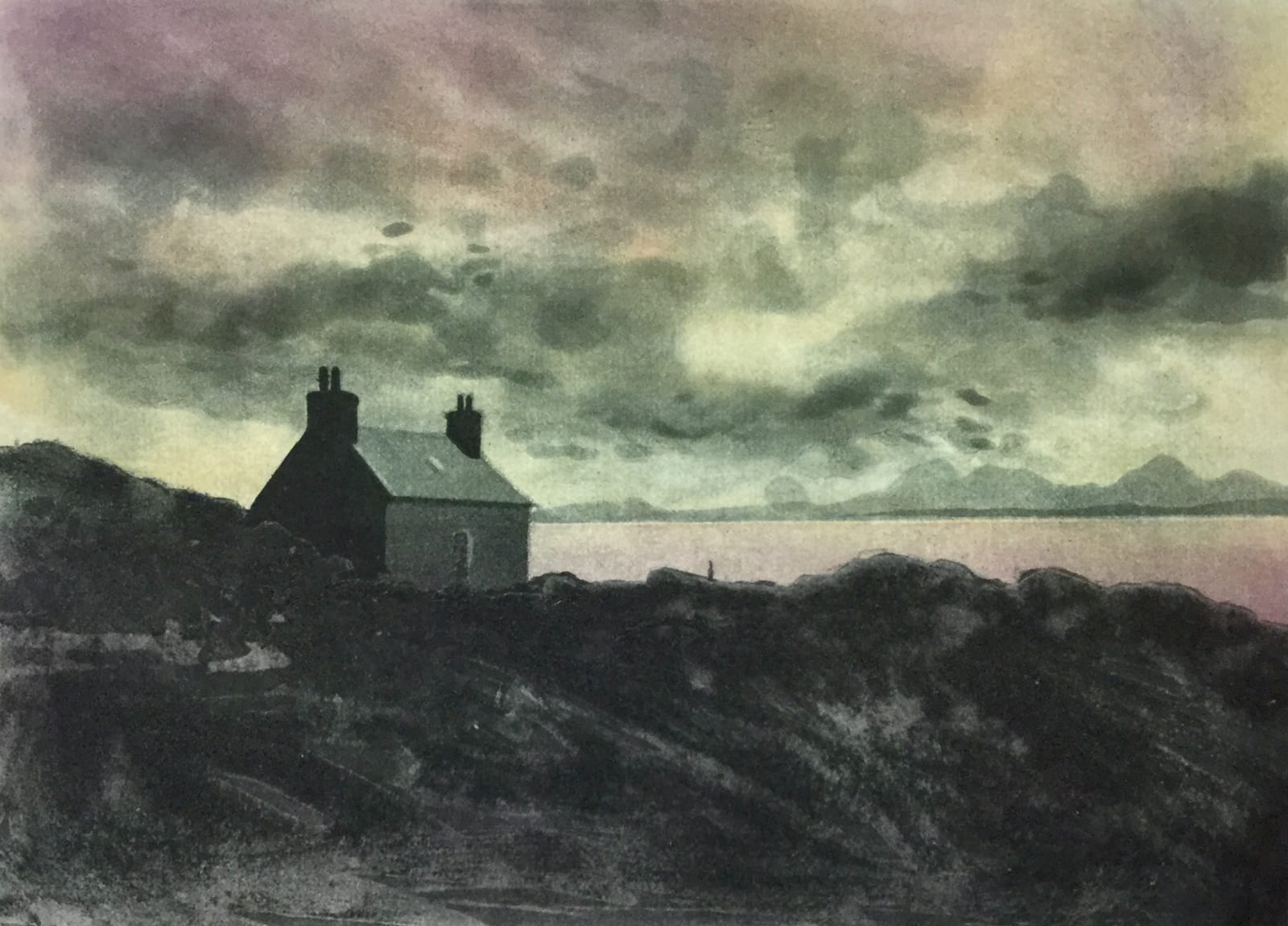 Gregory Moore. Bothy (etching)