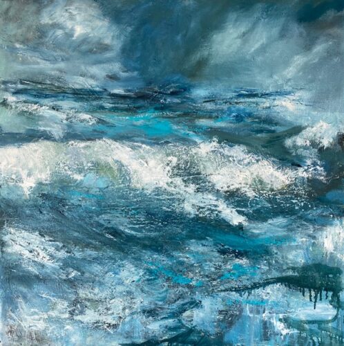 Penny Hunt Over the Sea. 70x70cm oil on canvas unframed £1500