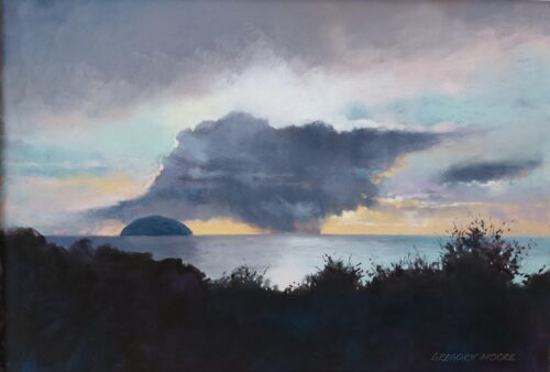 Gregory Moore. Distant Rain, pastel, 47 x 31 cm