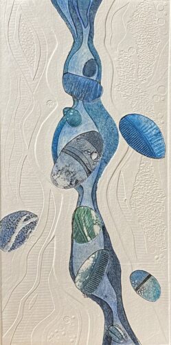 Gill Thompson. Slip Stream 2. Collagraph with blind embossing