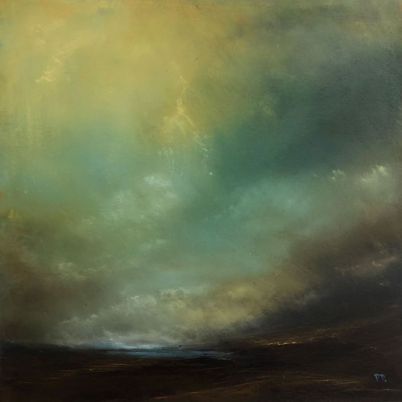 Paula Dunn. ‘Moorland lights 3’ 30 x 30 cm