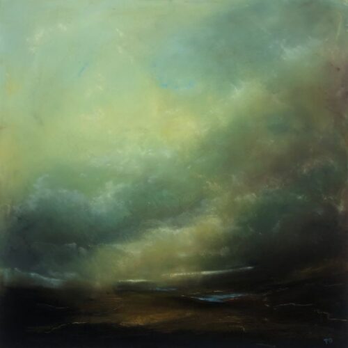 Paula Dunn. ‘Moorland lights 4’ 50 x 50 cm