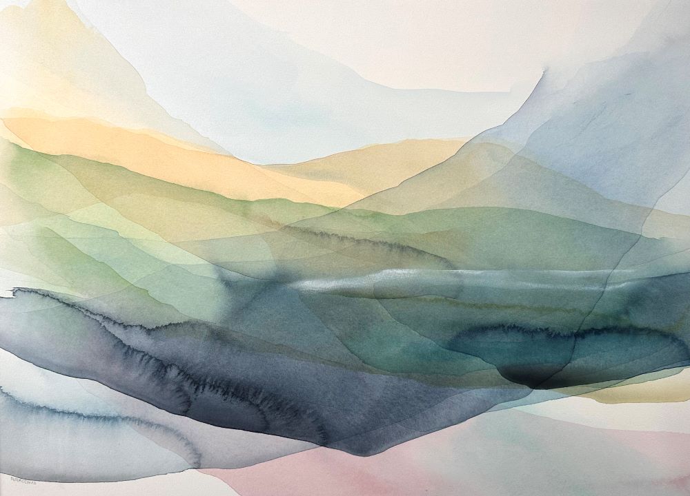 Peter Davis. 'Summer Noust', Watercolour on paper 2023 (50x70cm)