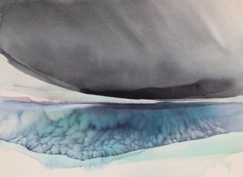 Peter Davis. 'Tiggtagg', Watercolour and bodycolour on paper 2023 (50x70cm)