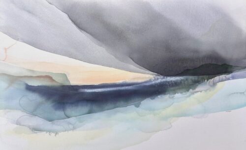 Peter Davis. Tø-tak, Watercolour, bodycolour and chalk on paper 2023 (62x94cm)