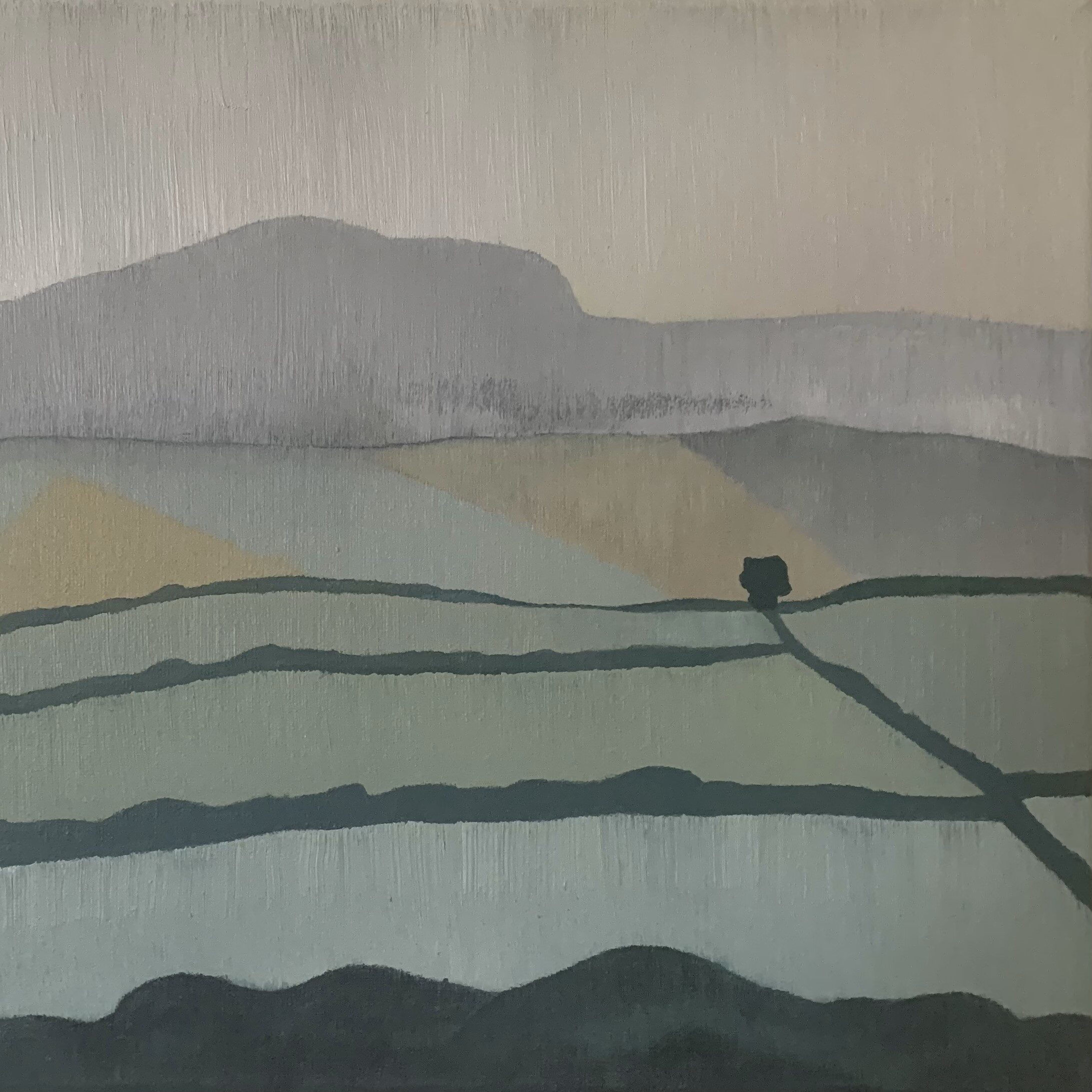 Emmanuel Matt. Grazing Fields. 31 x 41. F 35 x 45cm (cropped square)